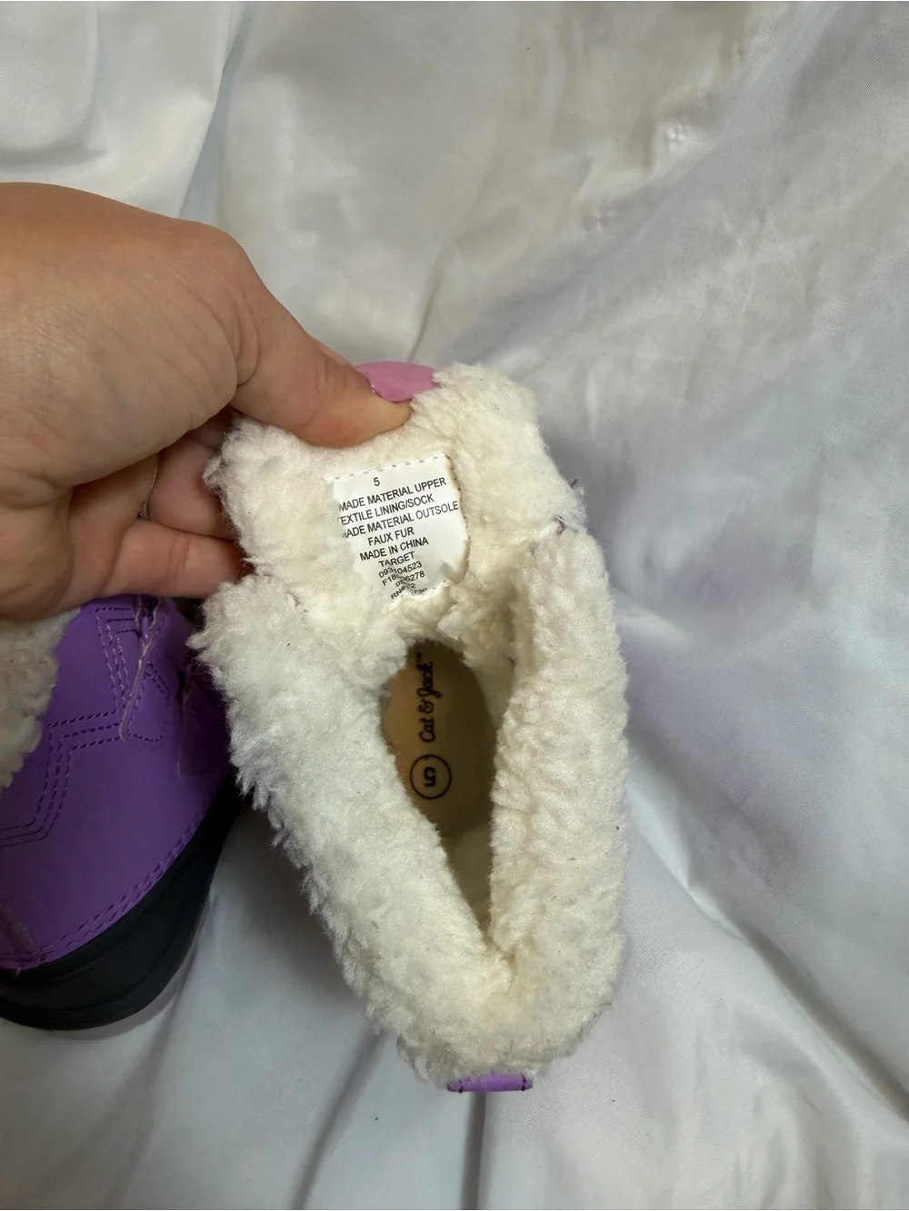 Cat & Jack Purple and Black Kids Waterproof Snow Boots
